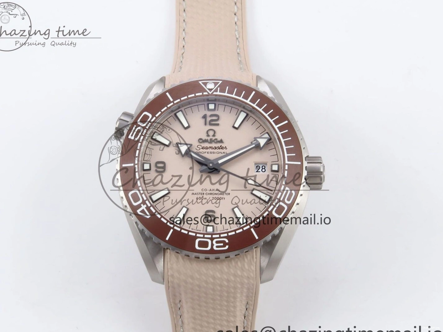 0323 Planet Ocean 43.5mm SS VSF 1:1 Best Edition Brown Bezel Sand Dial on Sand Rubber Strap A8900 Super Clone Neat 7710